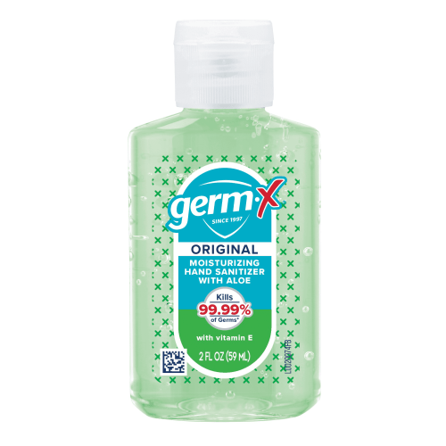 Germ-X Hand Sanitizer with Aloe & Vitamin E, Scented, Travel Size Hand Sanitizer Bottle, 2 fl oz