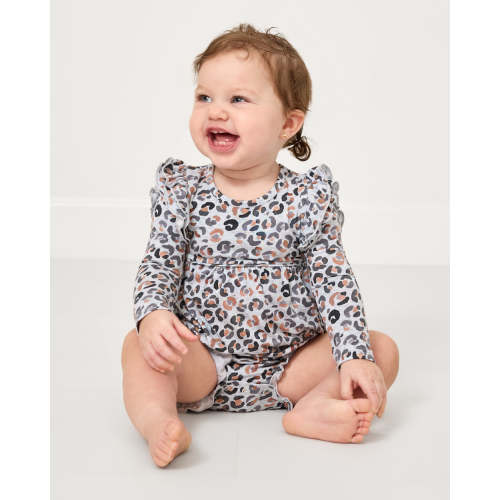 Snowy Leopard Bubble Romper | Little Sleepies
