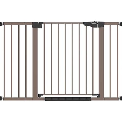 Cumbor 30-46" Baby Gate for Stairs, Auto Close Dog Gate for the House Brown