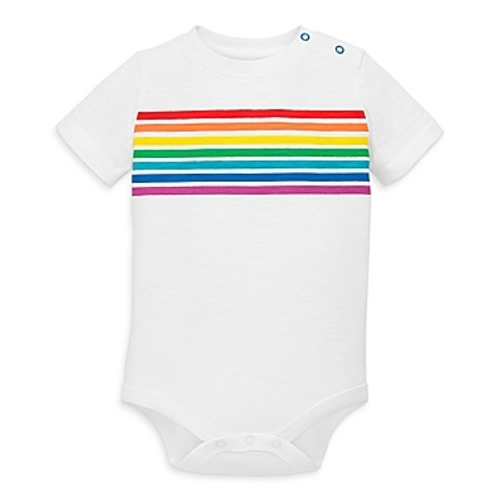 Primary® Unisex  - 6-9 Months Placed Stripes Cotton Bodysuit in RainbowPrimary® Unisex