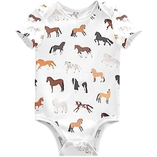 vvfelixl Baby Girls' Bodysuits Llama Alpaca Cactus Short Sleeve Cotton Baby Clothes For Girls 0-24 Months Black
