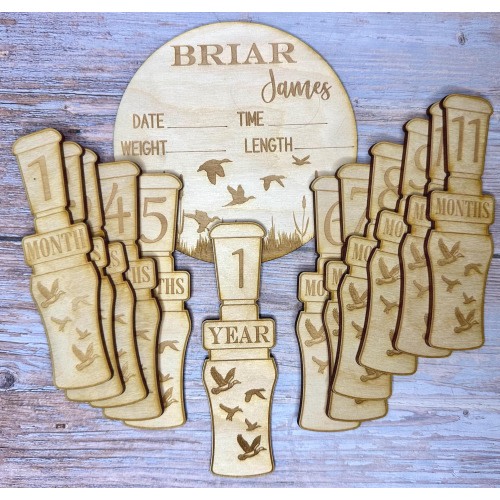 Duck Hunter Baby Milestone Markers, Rustic Nursery Photo Props