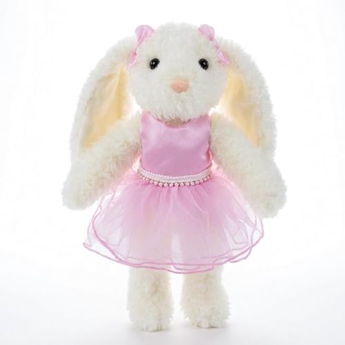 Ballerina Stuffed Animal Plush Toy Pink Tutu Dress Pearl Skirt Easter Rabbit Basket Stuffers Gifts for Girls Daughter Niece Dance Recital Ballet Class Princess Fairy Pretend Play Doll