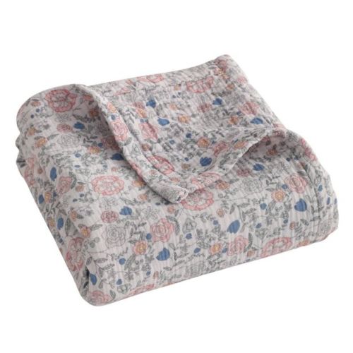 4-Layer Muslin Cotton Toddler Blanket, Soft & Skin-Friendly Swaddle Blanket for Nursery & Crib - NTBAY