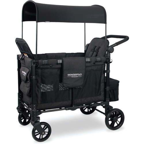 Wonderfold W2 Elite Pro Stroller Wagon, 2024, Jet Black