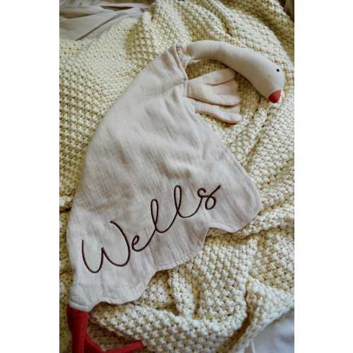 Goose Lovey, Personalized Baby Lovey, Embroidered Security Blanket, Personalized Baby Gift, Baby Lovey, Goose Lovey