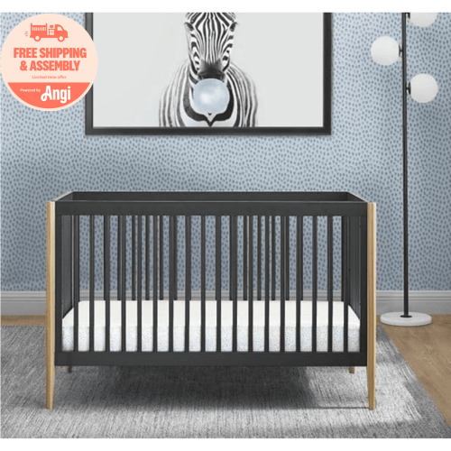 Delta Children Casey 6-in-1 Convertible Baby Crib, Charcoal Grey