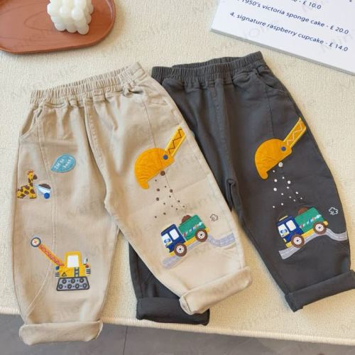 Toddler Boys Excavator Print Casual Pants
