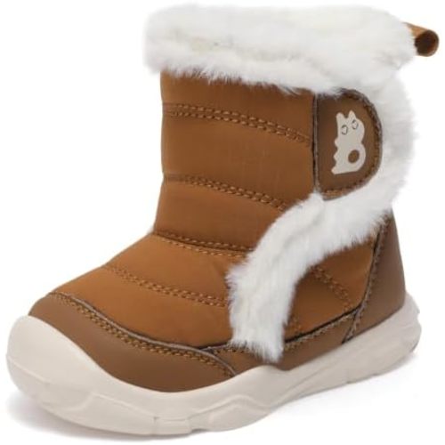 Besroad Toddler Boots Girls Boys Winter Snow Boots Cozy Fleece House Shoes