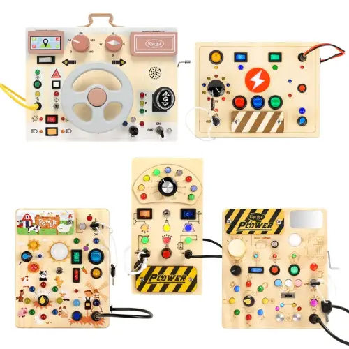 Joyreal Busy Board, Montessori Toys, Wooden Busy Board with LED - TikTok Shop