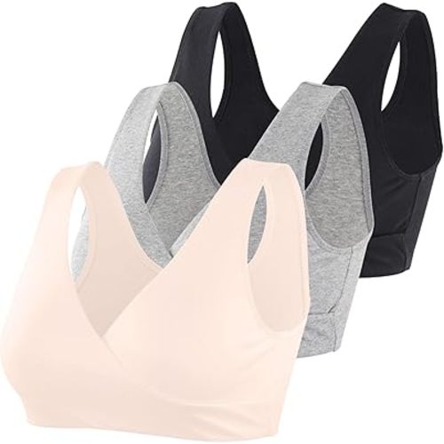 Women's Cotton Wireless Sleep Bra for Nursing and Maternity