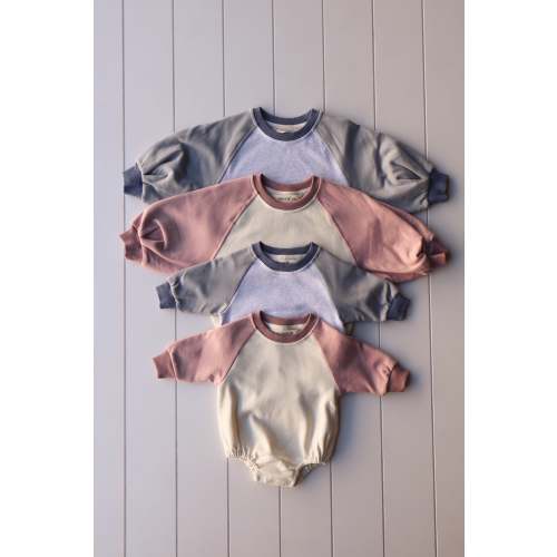 Color Block Crew Neck/ Bubble Onesie