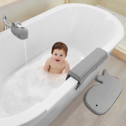 Skip Hop Moby Baby Bath Set with Four Bathtime Essentials - Gray