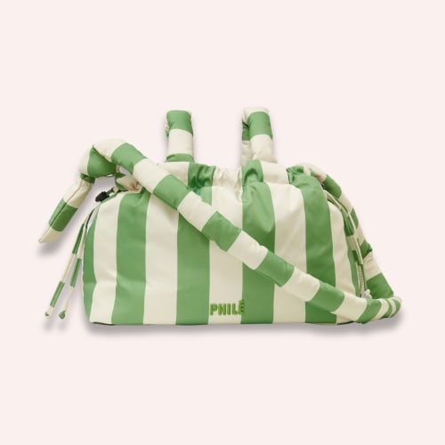 Pram Caddy - Green Stripes