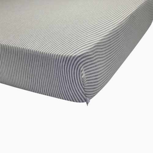 Burt's Bees Baby Organic Cotton Jersey Fitted Crib Sheet - Heather Grey Stripe, 1