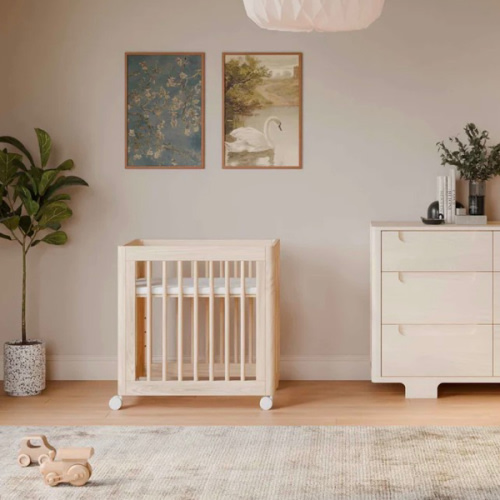 Yuzu 8-in-1 Convertible Crib & Bassinet | Babyletto- natural wood