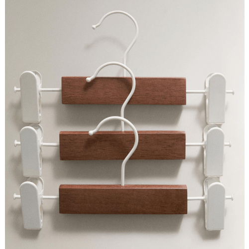 3 wood hangers for baby's clothes :)