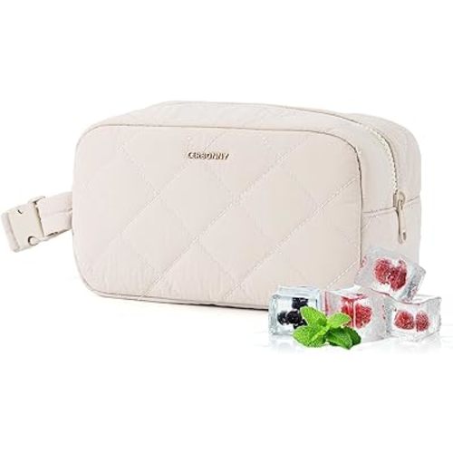 Cerbonny Mini Cooler Bag,Freezable Lunch Bag,Built-in ice pack,Beige
