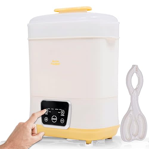6-in-1 Electric Bottle Sterilizer and Dryer, Use as Baby Bottle Warmer, Defrost, Heat Food & Sanitizer Machine, Temperature & Time Setting up to 12 hours, Newborn Baby Essentials Sterilization Machine