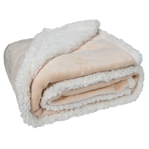 Catalonia Fleece Throw Blanket with Super Soft Fluffy Plush Fleece Lining, Cozy Warm Caring Gifting, 50x60 inches, Latte