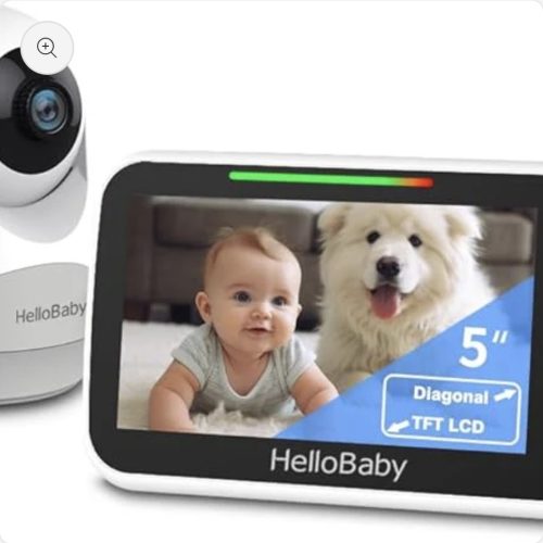 HelloBaby HB6250 Baby Monitor, 5" Screen, VOX, PTZ, Night Vision, No W