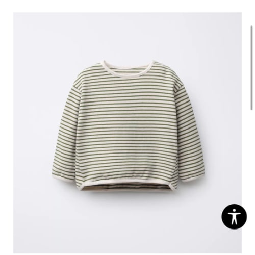 STRIPED T-SHIRT - Ecru / Khaki | ZARA United States