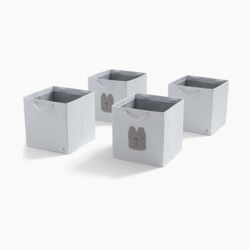 Delta Children babyGap 4-Pack Brannan Bear Fabric Storage Bins with Handles - Grey
