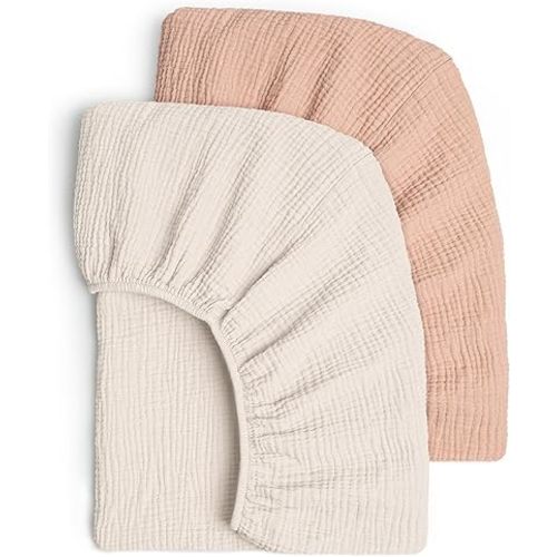 Lulu Moon Muslin Crib Sheets - Fitted Crib Mattress Sheets for Boys and Girl - 28"x 52", 2 Pack