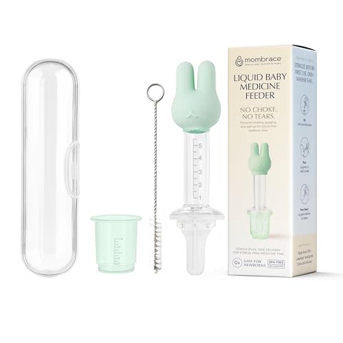 Baby Medicine Syringe & Feeder Kit, 5 mL Oral Medicine Dispenser | Dual-Sided Cheek Delivery | BPA-Free Silicone, SGS Tested | for Infants & Toddlers, with Measuring Cup & Cleaning Brush