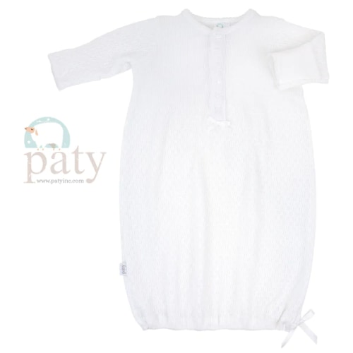 Paty Knit Eyelet Gown - White