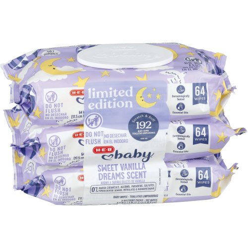 H-E-B Limited Edition Baby Wipes - Sweet Vanilla Dreams, 3 pk