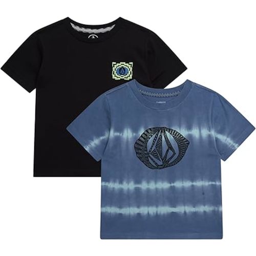 Volcom Boys Toddler Shirts - 2 Pack Cotton Blend Short Sleeve Tshirts for Kids - Cool Casual Crew Neck Graphic Tees for Boys