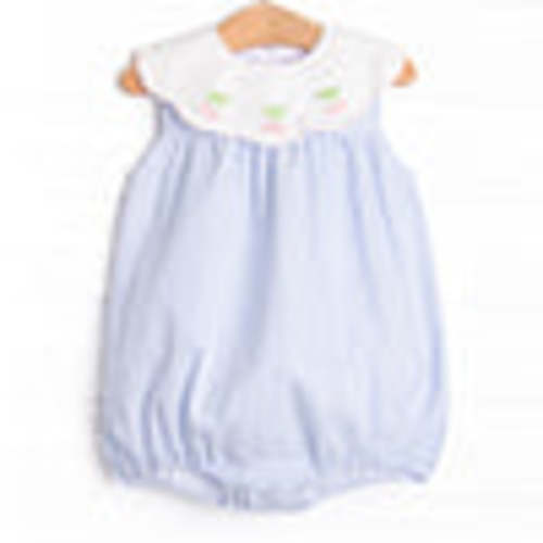 Tart Trio Embroidered Bubble, Blue Seersucker – Stitchy Fish