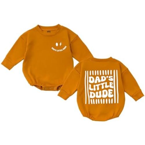 Newborn Baby Boys Summer Clothes Dad's Little Dude Romper Bodysuit Daddys Boy Outfit First Fathers Day Gift