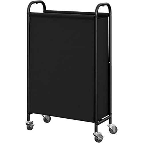 GRANNY SAYS 80L Slim Laundry Hamper with Wheels, Fabric Rolling Laundry Basket, Narrow Clothes Organizer, Tall Hamper for Closet, Laundry Room, Bathroom, Black
