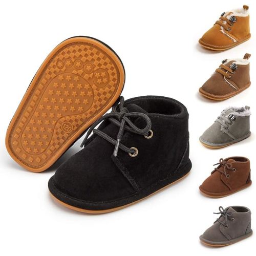 Meckior Baby Booties Newborn Infant Unisex Baby Girls Boys Velvet Rubber Anit-Slip Sole Shoes Toddler Fleece Cozy Winter Warm Prewalker Boots