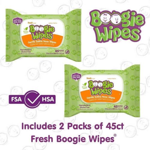 Boogie Wipes Saline Nose Wipes Fresh Scent - 90ct