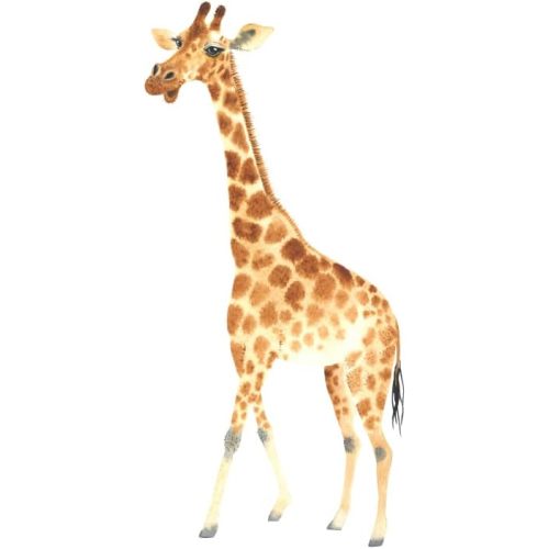 Large Giraffe Wall Decals Peel and Stick, Watercolor Giraffe Wall Sticker for Nursery Baby Room Decor