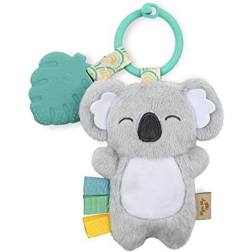 Itzy Ritzy Itzy Pal Infant Toy & Teether; Includes Lovey, Crinkle Sound, Textured Ribbons & Silicone Teether, Koala