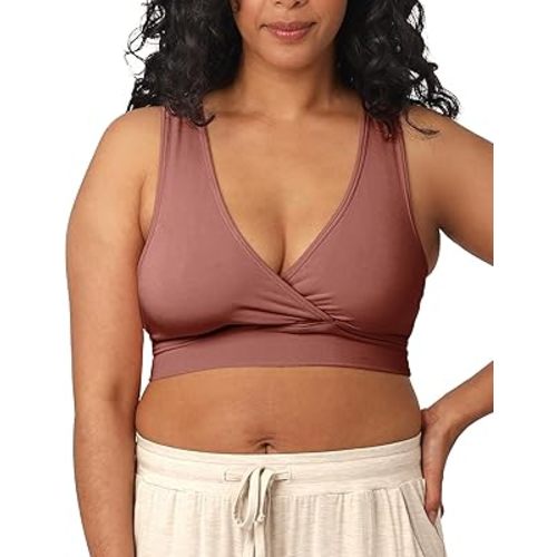 Kindred Bravely French Terry Nursing Bra for Breastfeeding and Sleep, Racerback Crossover, Soft and Stretchy Maternity Bra