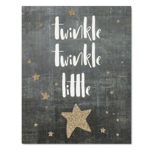 Wall Canvas Twinkle Twinkle (11"x14") - Cloud Island™ Black