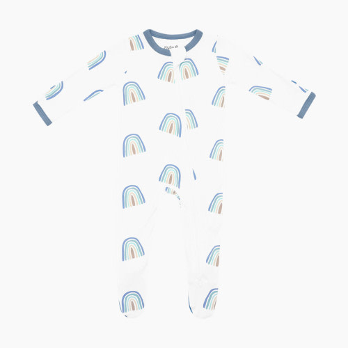 Kyte Baby Printed Zipper Footie - Slate Rainbow, Newborn