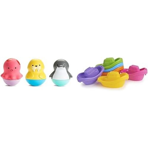Munchkin® Bath Bobbers Marine Toy Set and Little Boat Train Bath Toy 6 Piece Set
