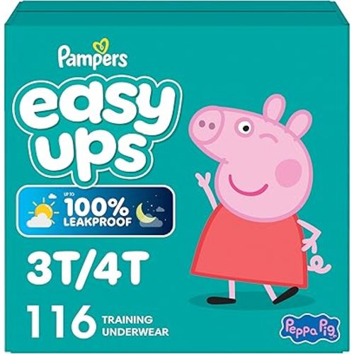 Pampers Training Pants - Easy Ups Girls & Boys - Size 3T-4T, 116 Count, Peppa Pig Potty Underwear (Packaging May Vary)