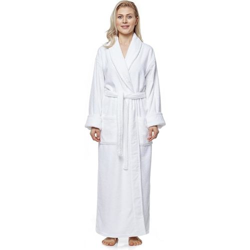 Medium Arus Women's Long Style Full Length Thick Shawl Collar Turkish Bathrobe