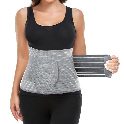 MAMODY Postpartum Belly Wrap, Postpartum Belly Band, Abdominal Binder (Polyester Made with Bamboo Charcoal Fiber)