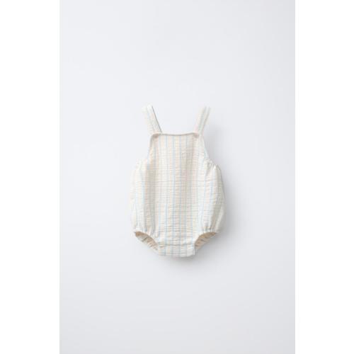 STRIPED ROMPER - Ecru | ZARA United States
