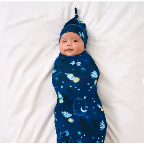 Firefly Glow Swaddle & Hat Set | Little Sleepies