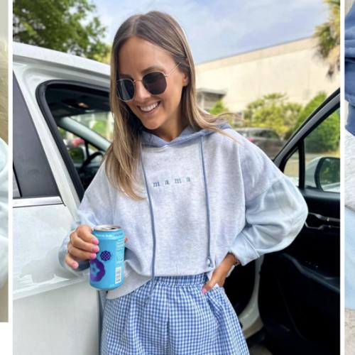 Mama Embroidered Colorblock Hoodie