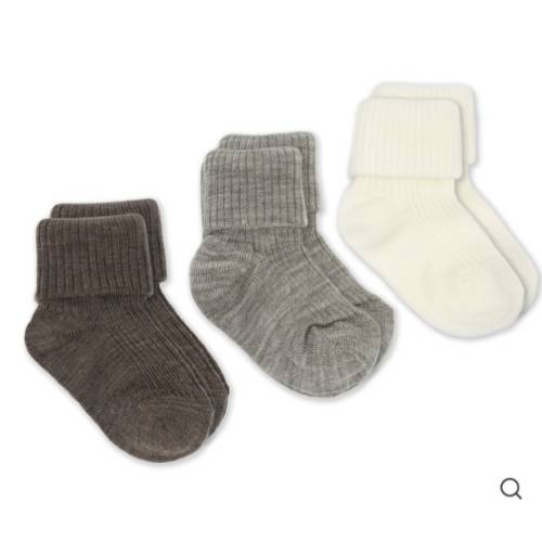 Wool Socks, Baby and Toddler, Brown-Gray & White